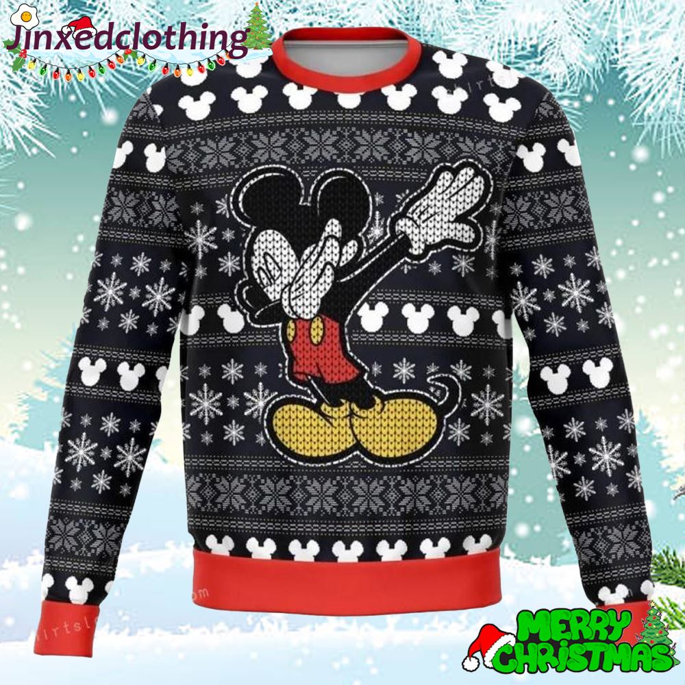 Mickey Mouse Dabbing Disney Christmas Ugly Sweater For Unisex 